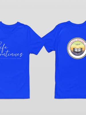 Life Continues t-shirt (with SNU logo on rear) Blue