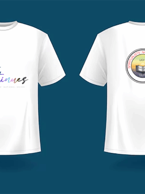 Life Continues t-shirt with multi-coloured logo (with SNU logo on rear) White
